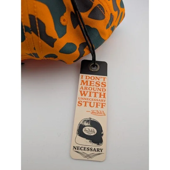 Von Dutch‎ Hat Cap Camo Trucker Embroidered Snapback Orange Brand New Authentic - Picture 3 of 6